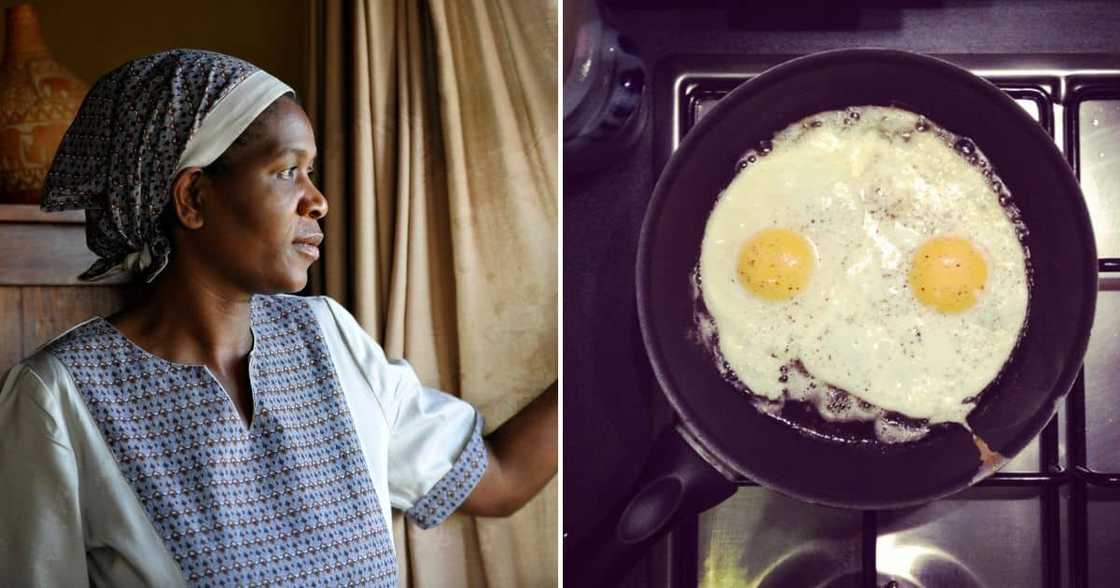 woman complains about maid eating eggs and cheese