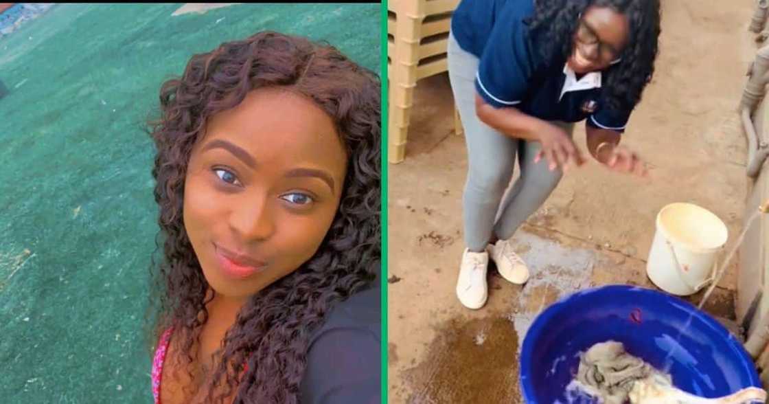 A woman who had to clean mogodu in a TikTok video could not stand the slimy texture