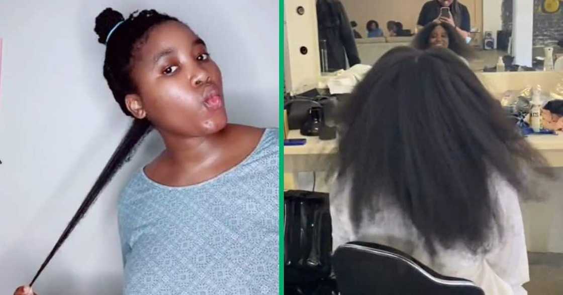 TikTok videos of SA woman who grew 4c hair past waist length TikTok videos of SA woman who grew 4c hair past waist length