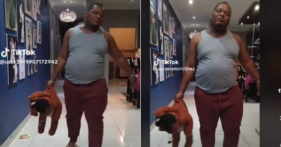 Father on TikTok carries baby in hilarious way Father on TikTok carries baby in hilarious way