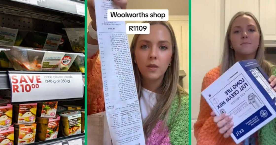 TiKTok video of Woolworths shopper's R1k groceries