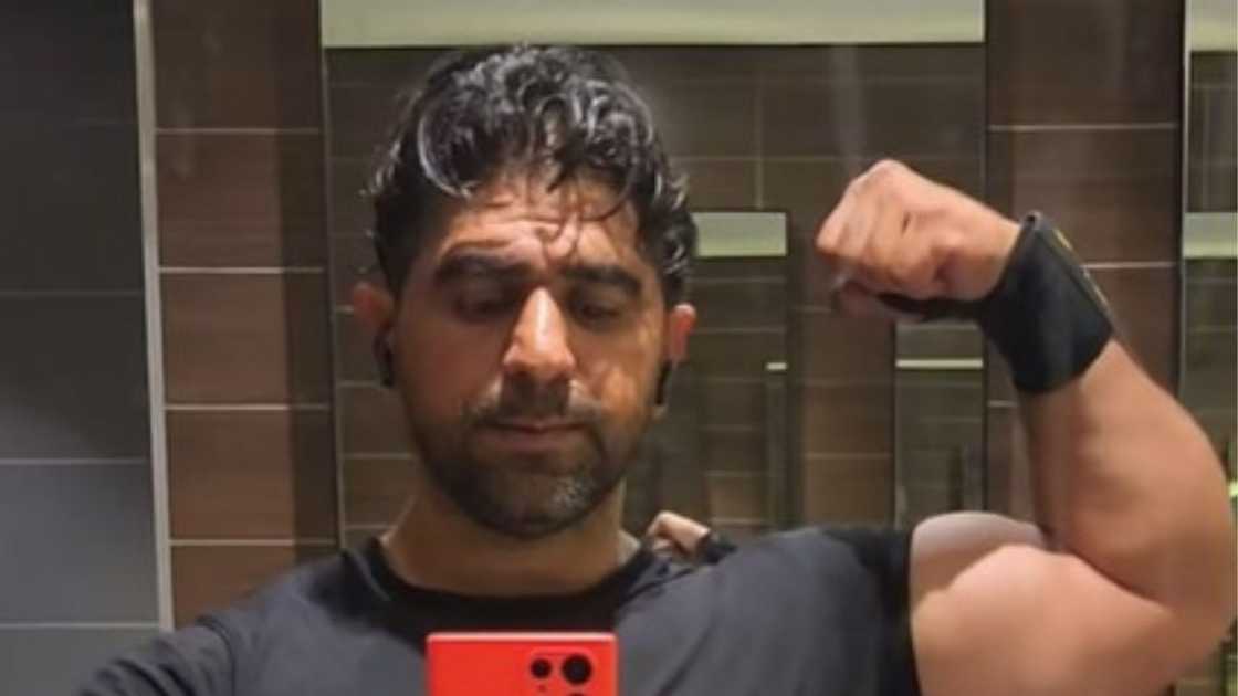 Pakistani man is a body builder Pakistani man is a body builder