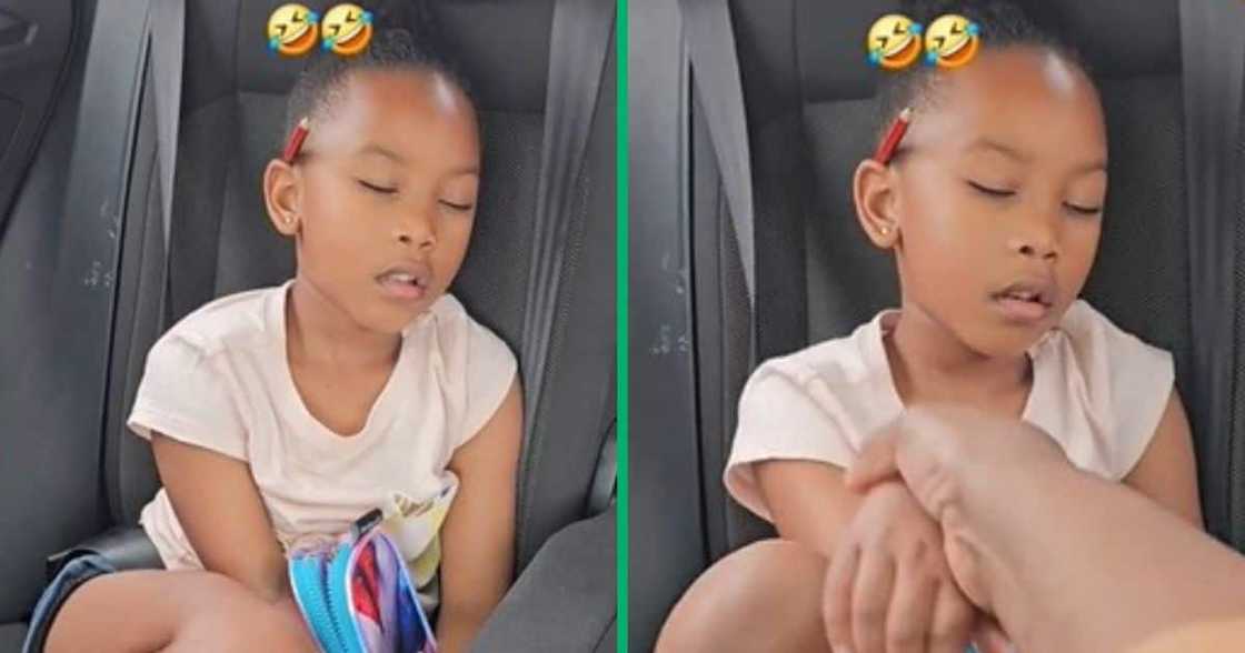 TikTok video shows child pretending to sleep