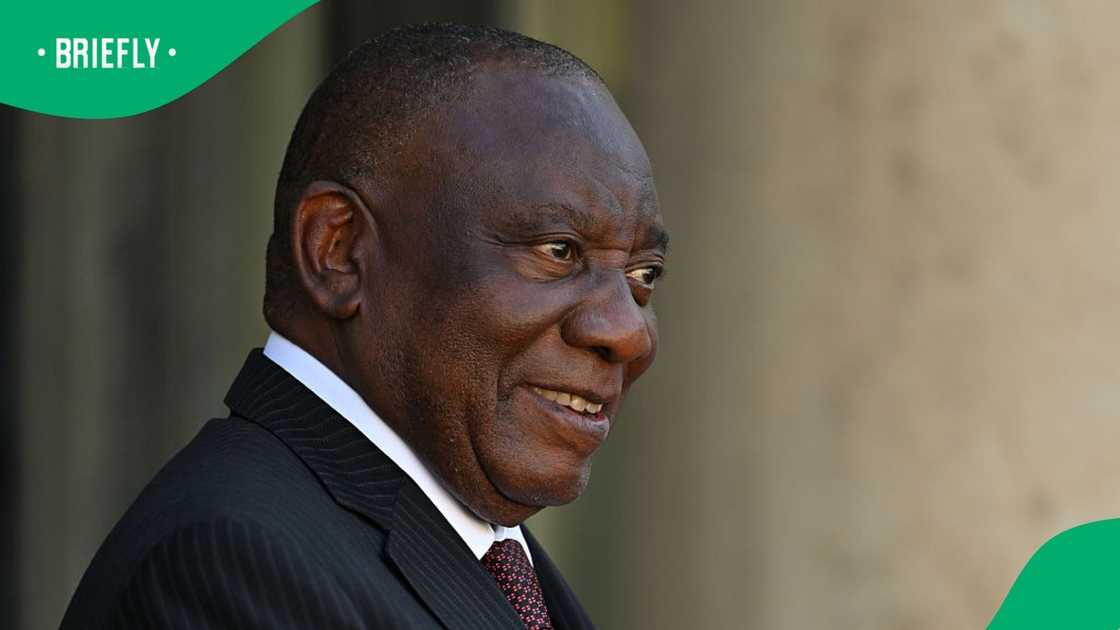 PARIS, FRANCE - JULY 10: South African President Cyril Ramaphosa arrives to meet French President Emmanuel Macron (not seen) at the Elysee Presidential Palace in Paris, France on July 10, 2026
