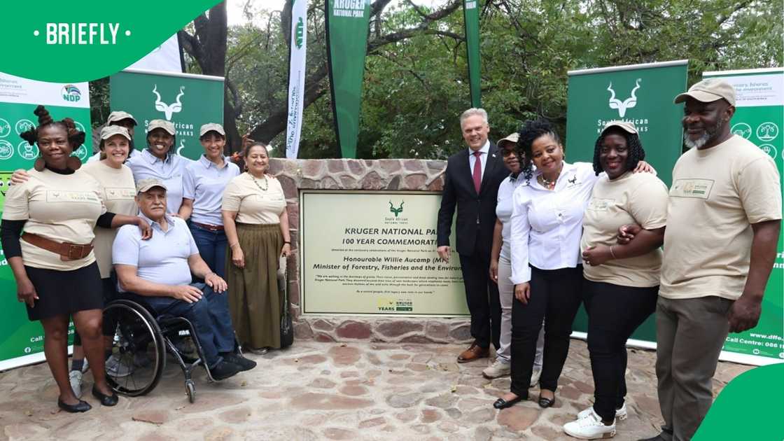 Dignitaries and members of the public gather at Skukuza Rest Camp to mark the centenary of the Kruger National Park