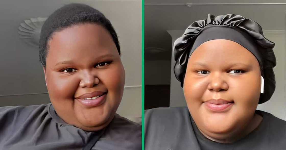 A TikTok video shows a young lady unveiling her wig which she purchased from Temu. A TikTok video shows a young lady unveiling her wig which she purchased from Temu.