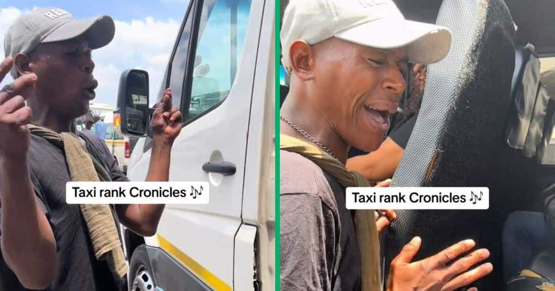 A talented singer was recorded belting a song at a taxi rank A talented singer was recorded belting a song at a taxi rank