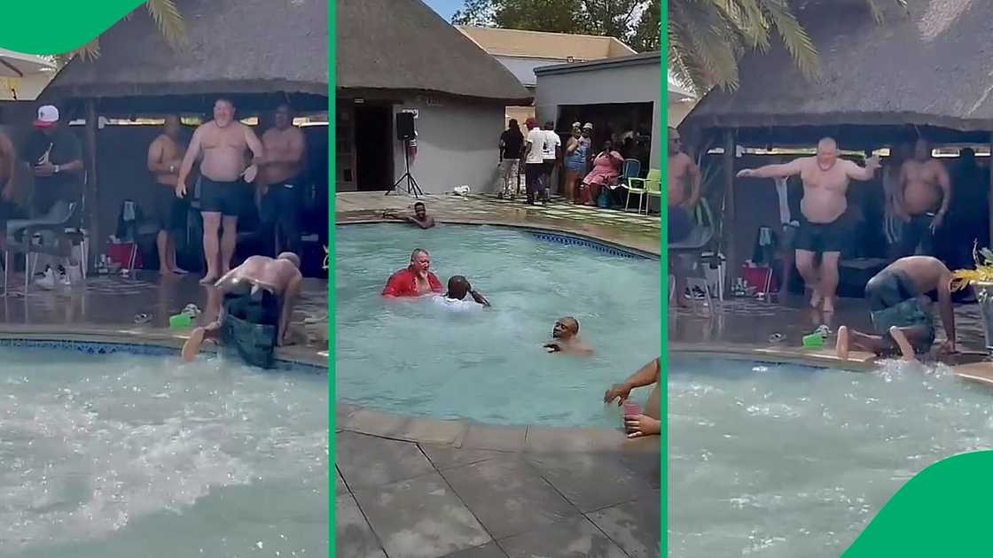A TikTok video shows men having fun at the pool, which warmed hearts. A TikTok video shows men having fun at the pool, which warmed hearts.