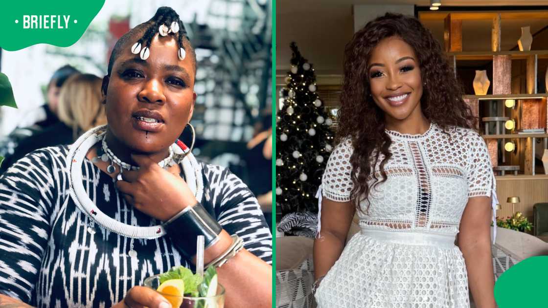 Thandiswa Mazwai turned Lorna Maseko's dish into a painting.