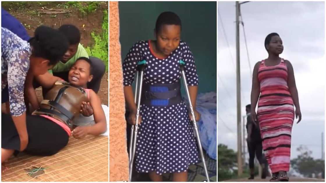 The lady was in pains before her treatment. The lady was in pains before her treatment.