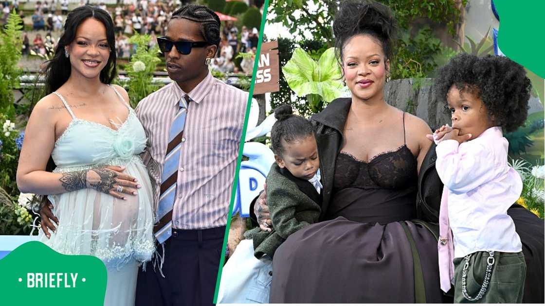 Rihanna with A$AP Rocky and their sons, RZA and Riot. Rihanna with A$AP Rocky and their sons, RZA and Riot.