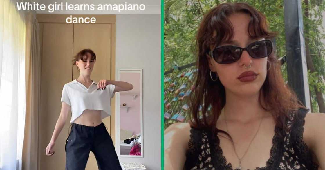 A white lady took a shot at an Amapiano TikTok dance challenge and entertained netizens. A white lady took a shot at an Amapiano TikTok dance challenge and entertained netizens.
