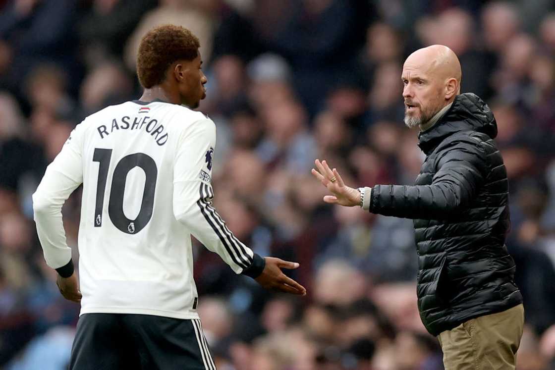 Marcus Rashford, Erik ten Hag, Aston Villa vs Manchester United