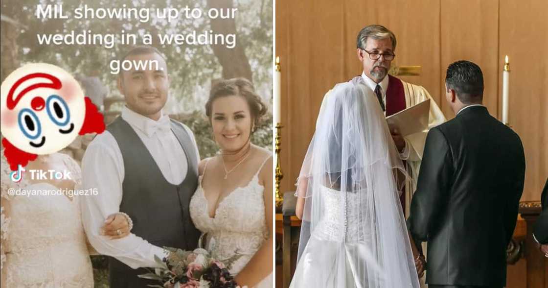 The bride and her mother-in-law wore white to the wedding