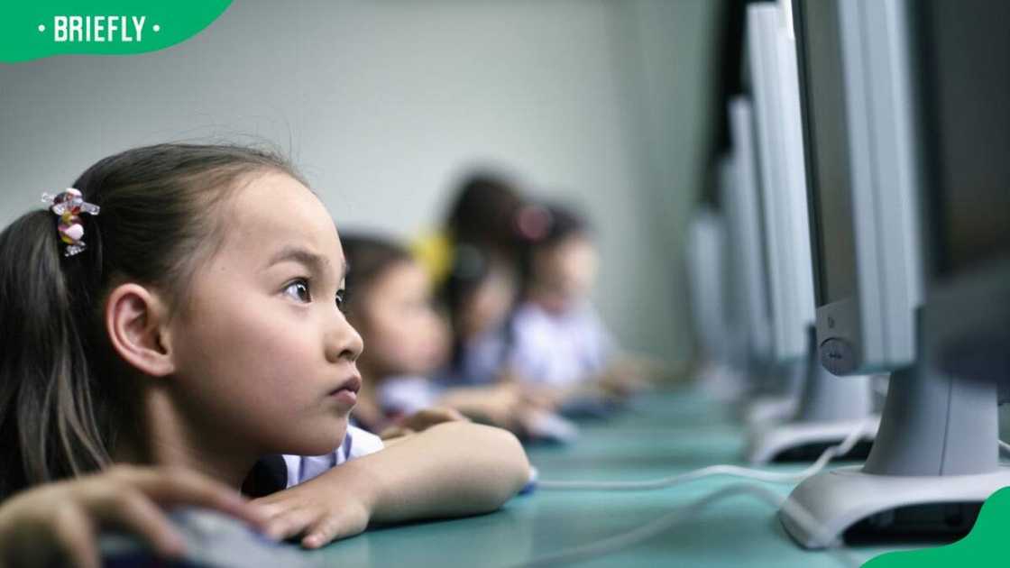 A learner at the computer lab