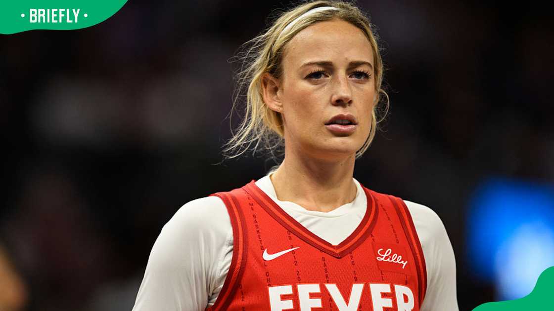 Sophie Cunningham during a 2025 game between the Indiana Fever and the Golden State Valkyries