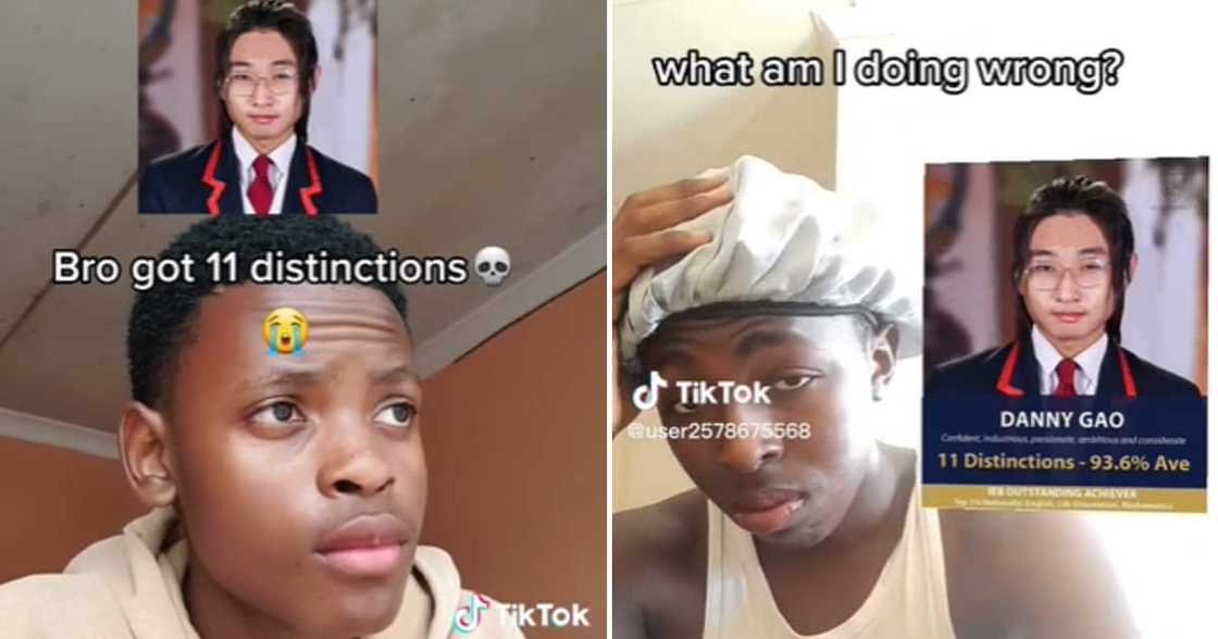 TikTok users @she_luvs_k and @she_luvs_k marveling over the matric results TikTok users @she_luvs_k and @she_luvs_k marveling over the matric results