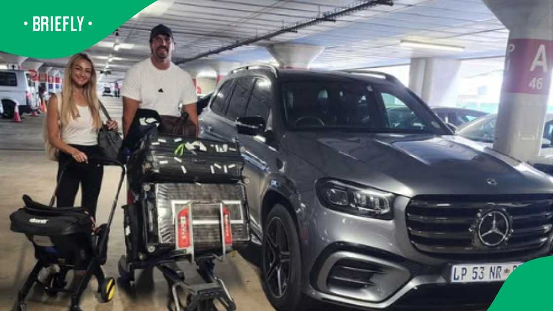 Eben Etzebeth shows off his R2.5 million Mercedes Benz.