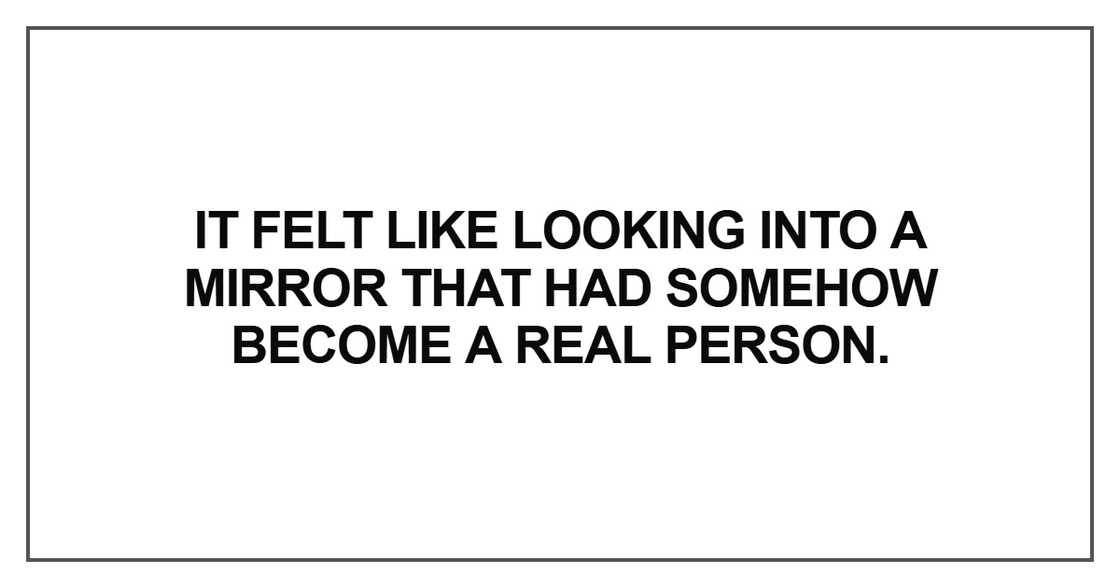 It felt like looking into a mirror that had