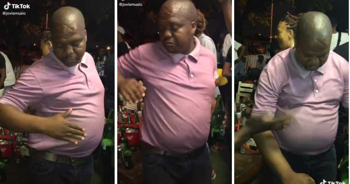 An older gent decided to show off his most chilled moves at a party. An older gent decided to show off his most chilled moves at a party.