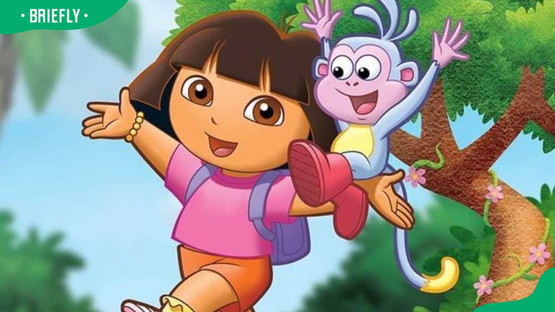 Big head female cartoon character Dora