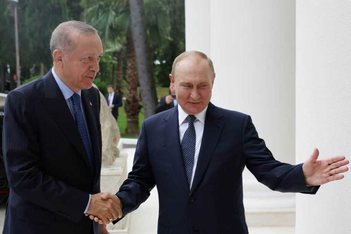 Turkish President Recep Tayyip Erdogan met his Russian counterpart Vladimir Putin for more than four hours in Sochi Turkish President Recep Tayyip Erdogan met his Russian counterpart Vladimir Putin for more than four hours in Sochi