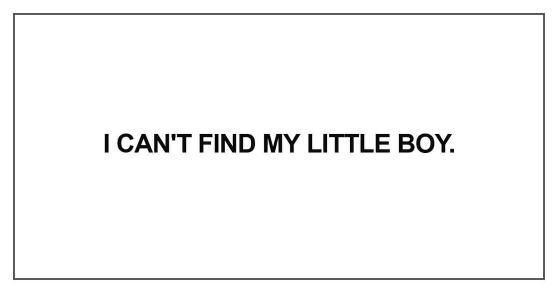 I can't find my little boy