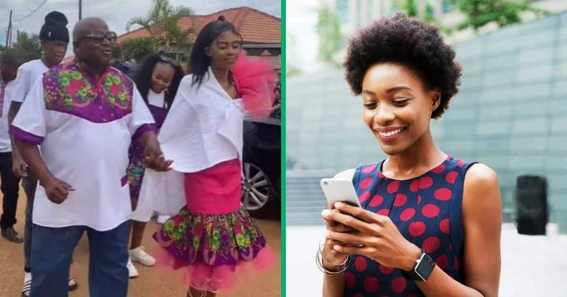 Father of bride walks daughter in TikTok video Father of bride walks daughter in TikTok video