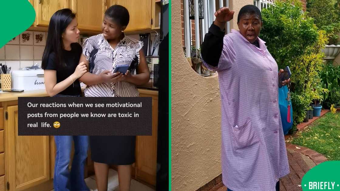 The visual on the right showed the nanny standing outside The visual on the right showed the nanny standing outside