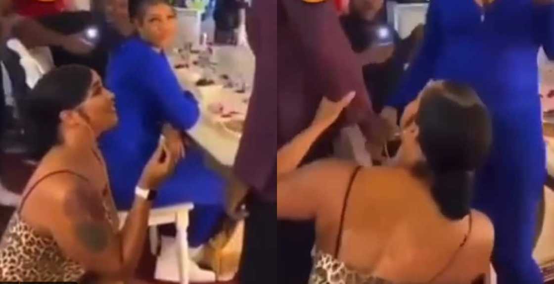 Man rejecting lady's proposal in public Man rejecting lady's proposal in public