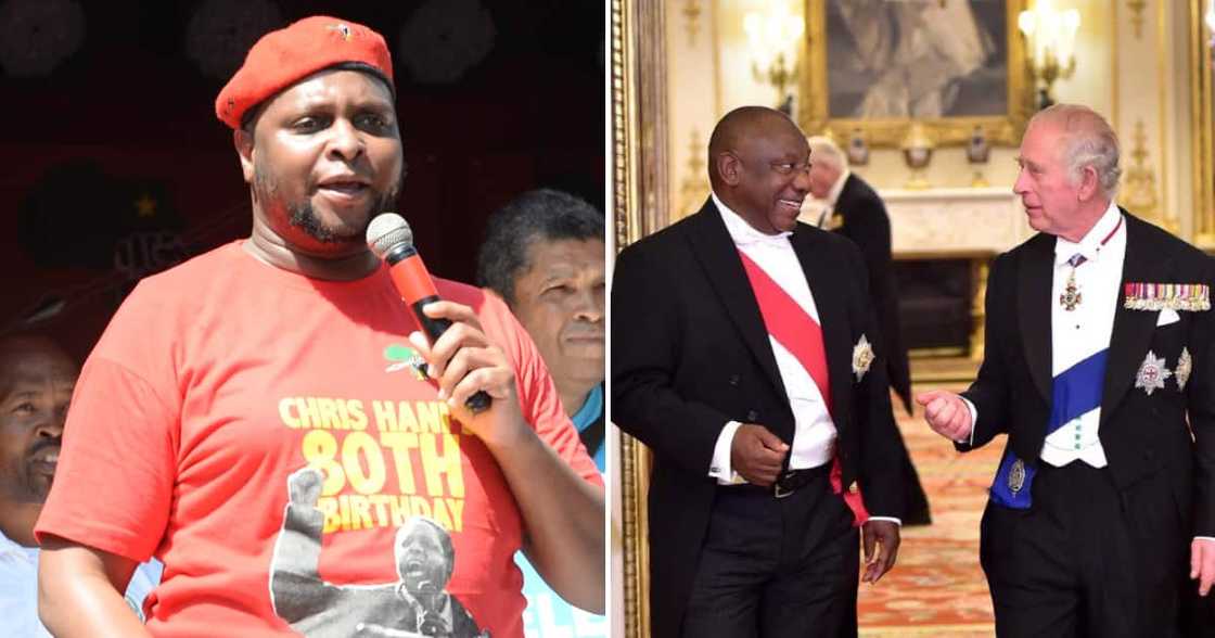 Floyd Shivambu heckles President Cyril Ramaphosa Floyd Shivambu heckles President Cyril Ramaphosa
