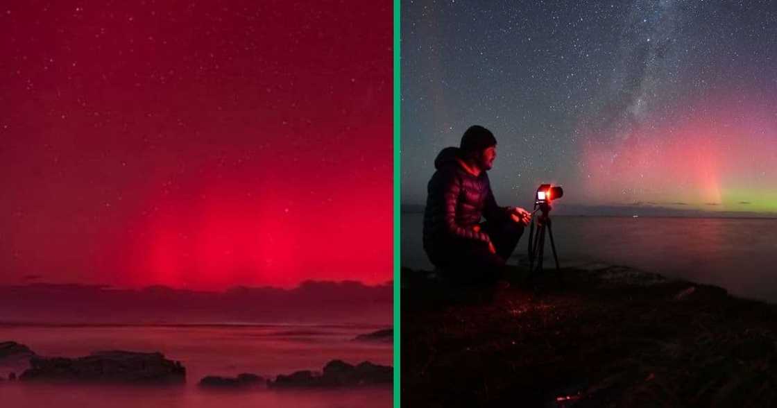 Western Cape photographer captures rare southern lights. Western Cape photographer captures rare southern lights.
