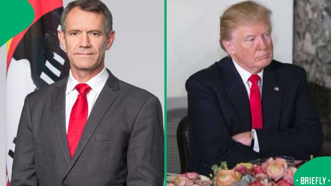 A picture of Eswatini Finance Minister and US President. A picture of Eswatini Finance Minister and US President.