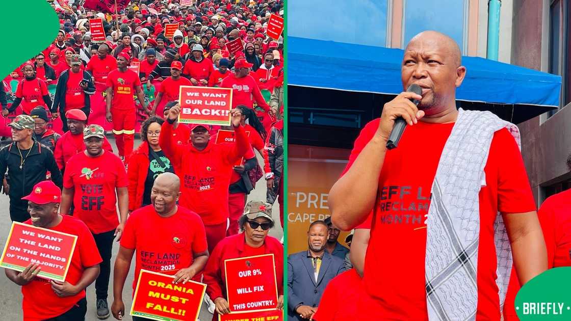The EFF held a march to the Northern Cape Premier's office to call for a legal review of Orania The EFF held a march to the Northern Cape Premier's office to call for a legal review of Orania