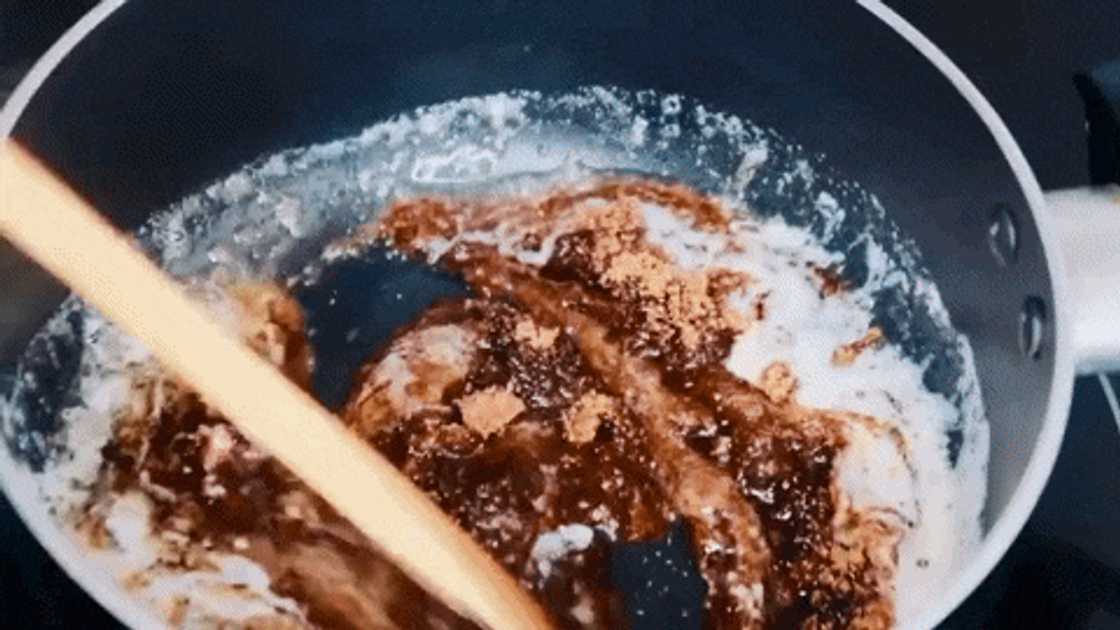 Preparing pineapple brown sugar glaze Preparing pineapple brown sugar glaze