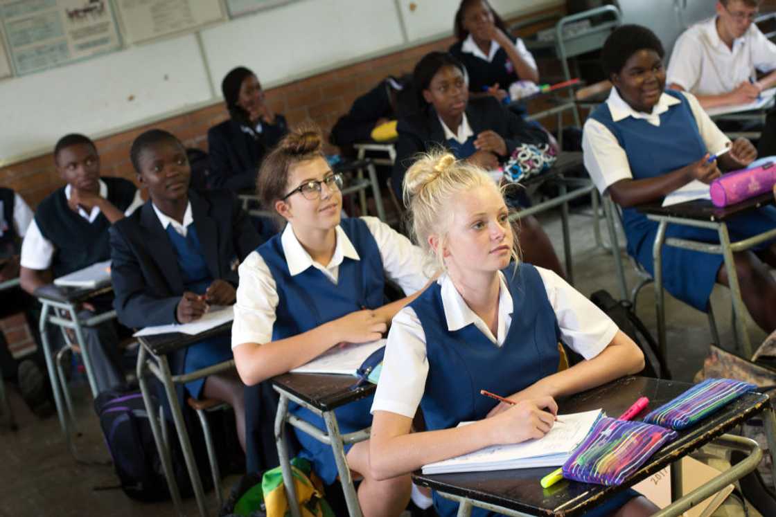 Pupils in a classroom in Northcliff High School in Johannesburg, South Africa Pupils in a classroom in Northcliff High School in Johannesburg, South Africa