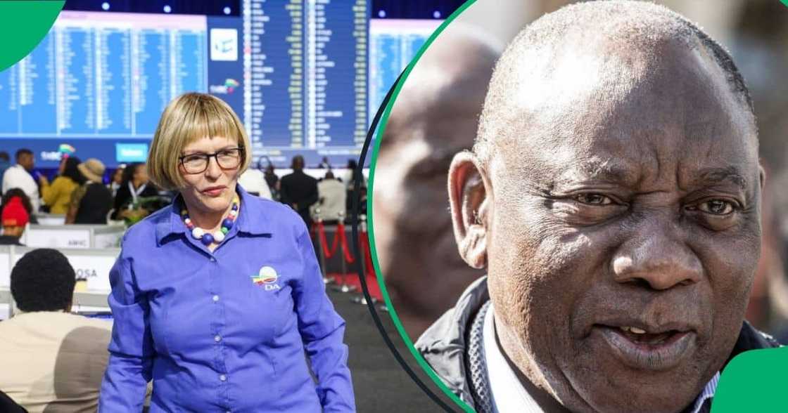 The DA's Helen Zille slammed reports the party wants to get rid of Cyril Ramaphosa