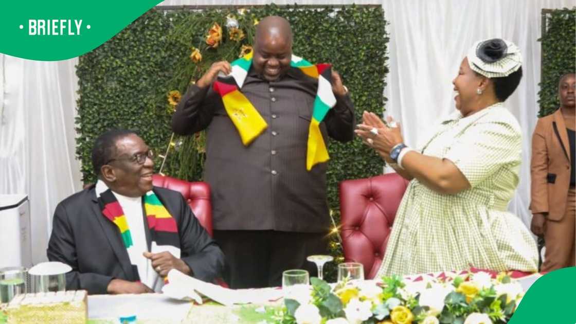 Wicknell Chivayo and President Emmerson Mnangagwa and the First Lady Auxillia Mnangagwa