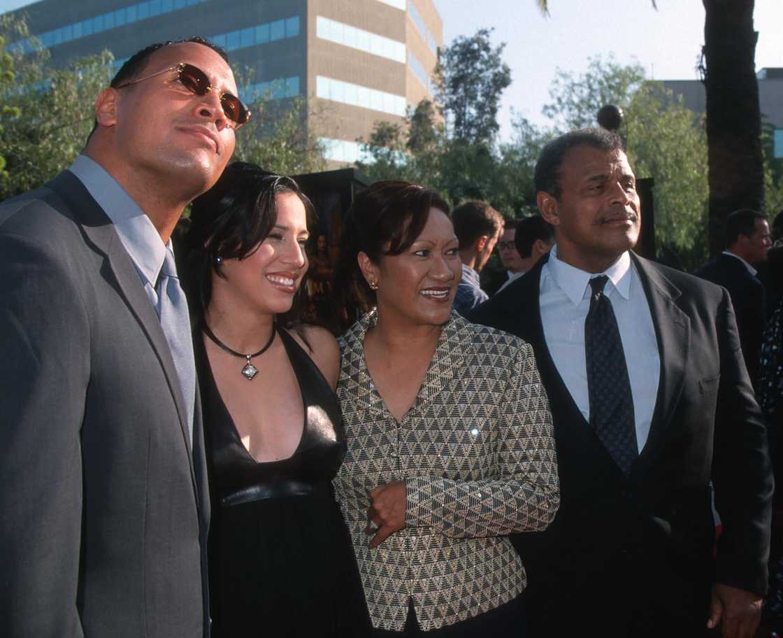 The Rock's parents and ex-wife Dany at The Mummy Returns premiere