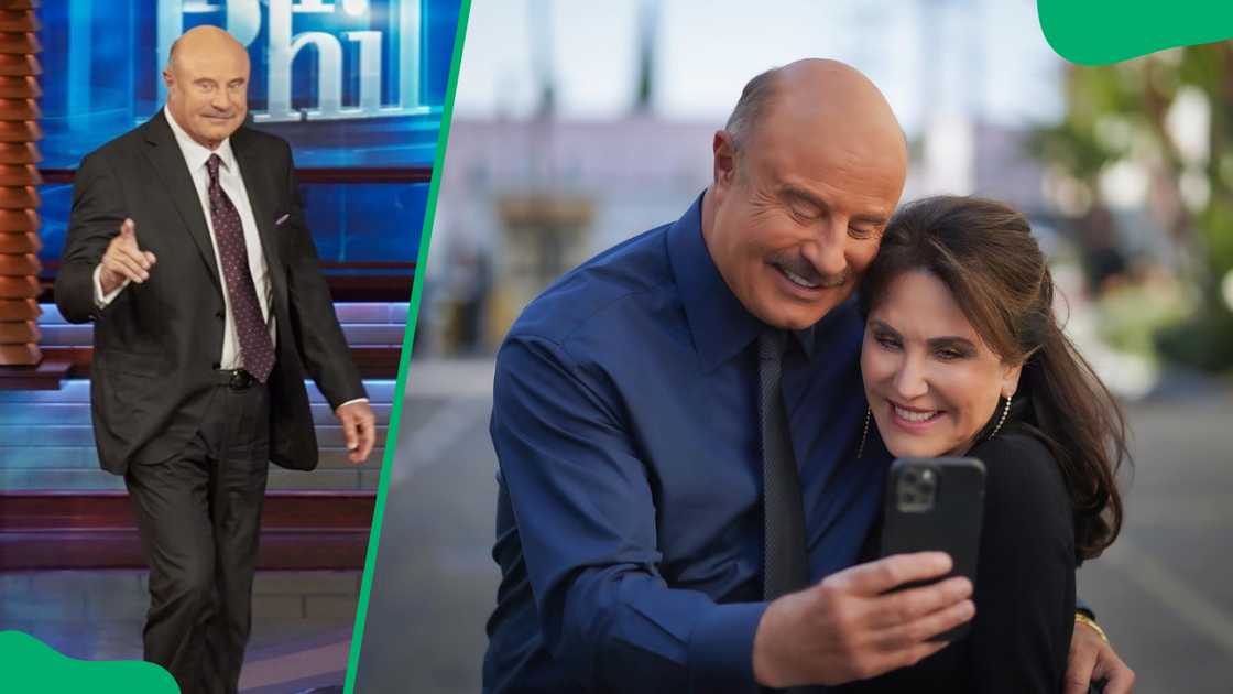 Dr. Phil on his show and with his wife Robin Dr. Phil on his show and with his wife Robin
