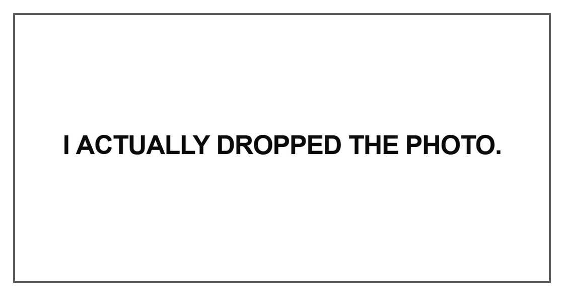 I actually dropped the photo I actually dropped the photo
