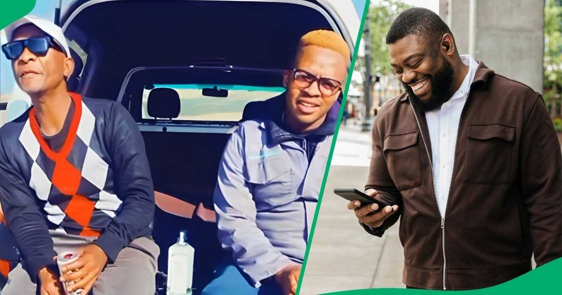 A young man pulled a hilarious prank on an elderly man. A young man pulled a hilarious prank on an elderly man.