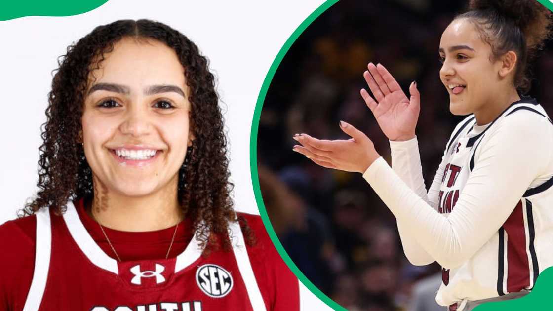 Tessa Johnson at the Huntington Convention Center in 2024 (L). The basketball player at the Rocket Mortgage Fieldhouse (R)