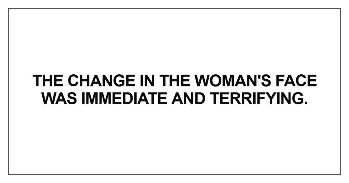 The change in the woman's face The change in the woman's face