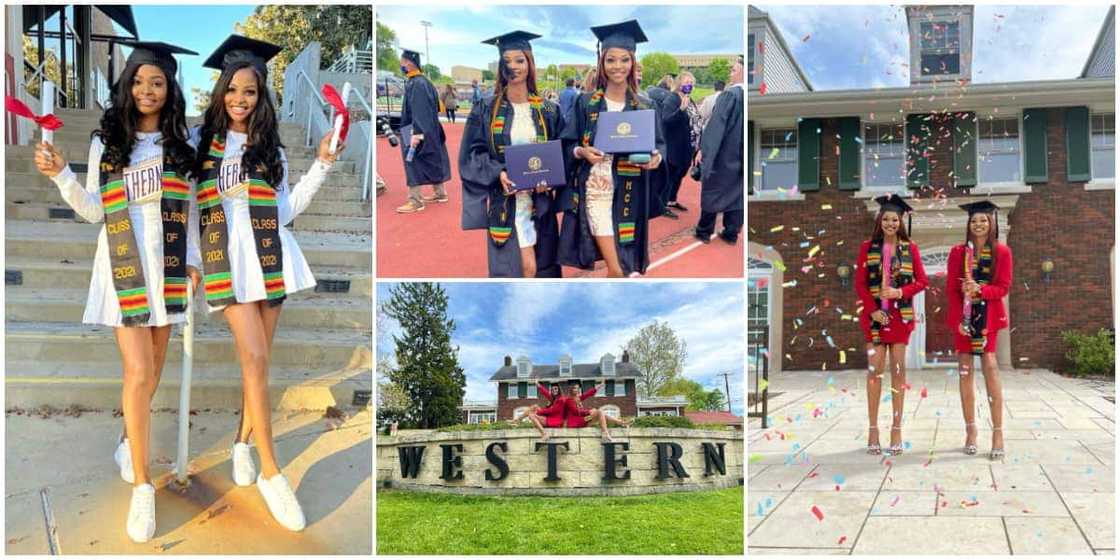 Beautiful Nigerian Identical Twins Graduate from US University Together, Stun the Internet with Lovely Photos