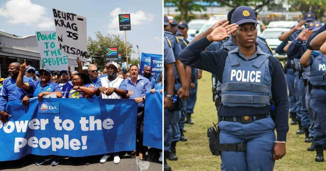 Police presence help keep thing calm during the DA's Power To The People March Police presence help keep thing calm during the DA's Power To The People March