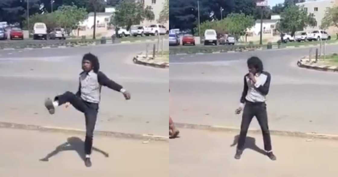 "Michael Ngcobo": Man Goes Viral After Doing the Moonwalk on Tar Road "Michael Ngcobo": Man Goes Viral After Doing the Moonwalk on Tar Road
