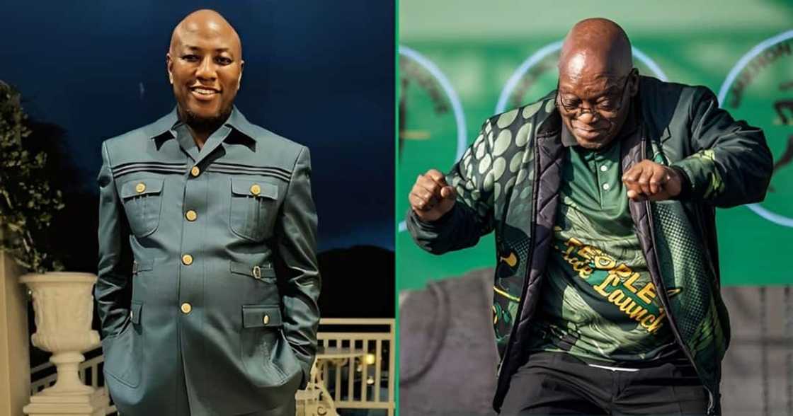 Musa Mseleku poses with Jacob Zuma Musa Mseleku poses with Jacob Zuma