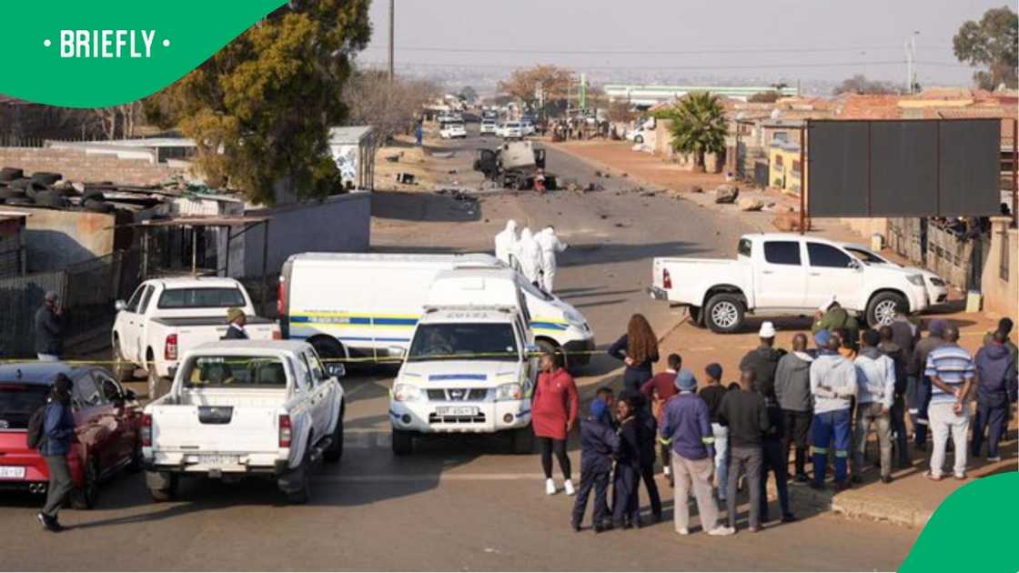 The area was cordoned off as police searched for more explosives