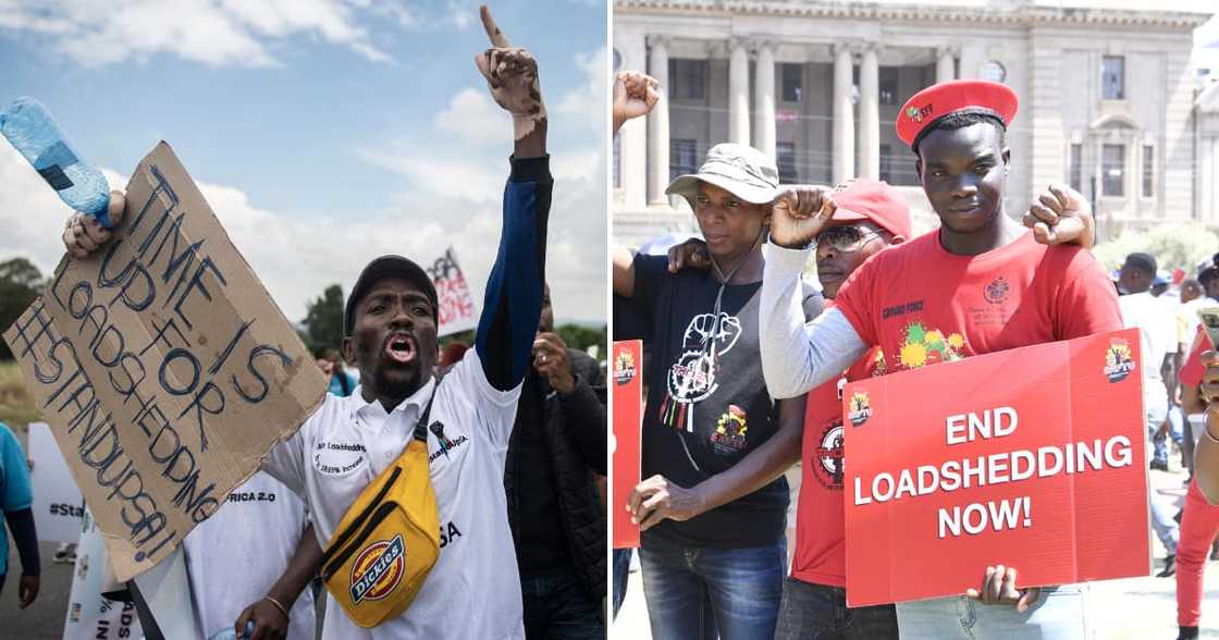 Protesters during the national shutdown protest on March 20, 2023 in Pretoria Protesters during the national shutdown protest on March 20, 2023 in Pretoria